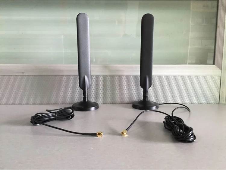 2PCS 2.4G 5.8G dual band magnetic rubber antenna high gain 2.4G/5.8G SMA wifi magnet base aerial 5meter cable