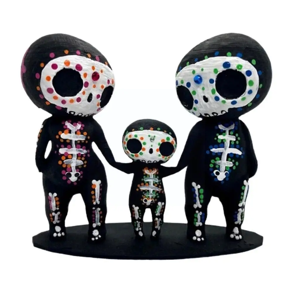 

Resin Sugar Skull Couple Statue Lover Delivery Figurines Garden Girlfriend Miniatures Day Gift Valentine's Boyfriend Access R9l7