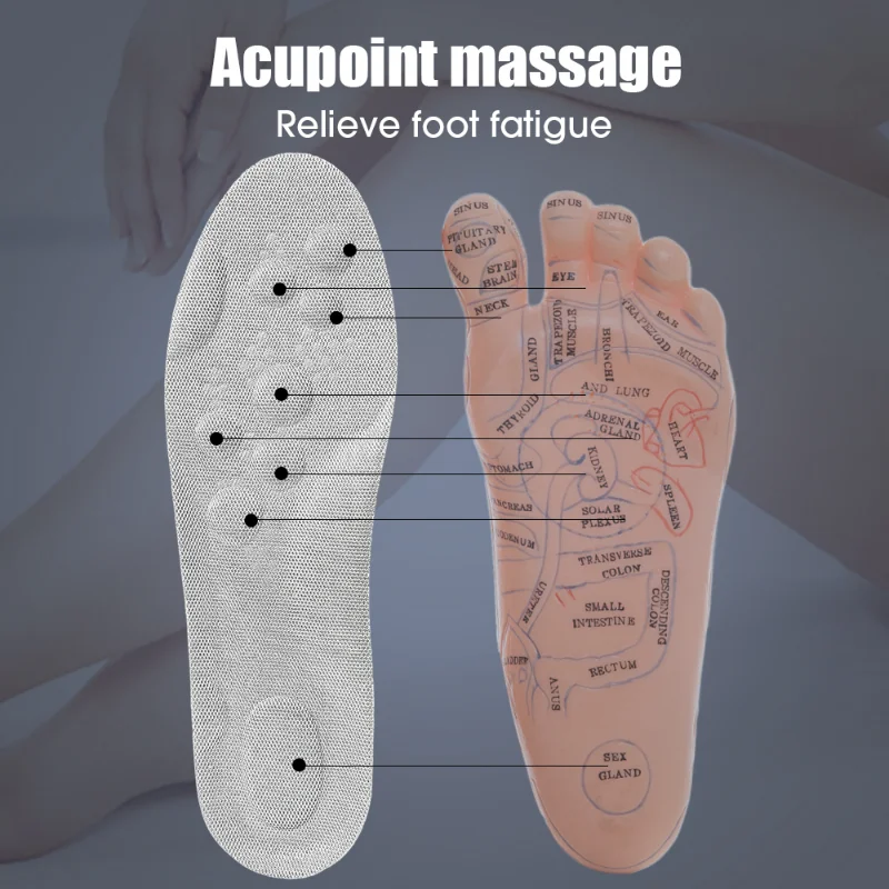 4D Shock Absorption Insoles High Elasticity Latex Massage Shoe Pads Inserts Unisex Soft Sports Running Deodorant Cushions