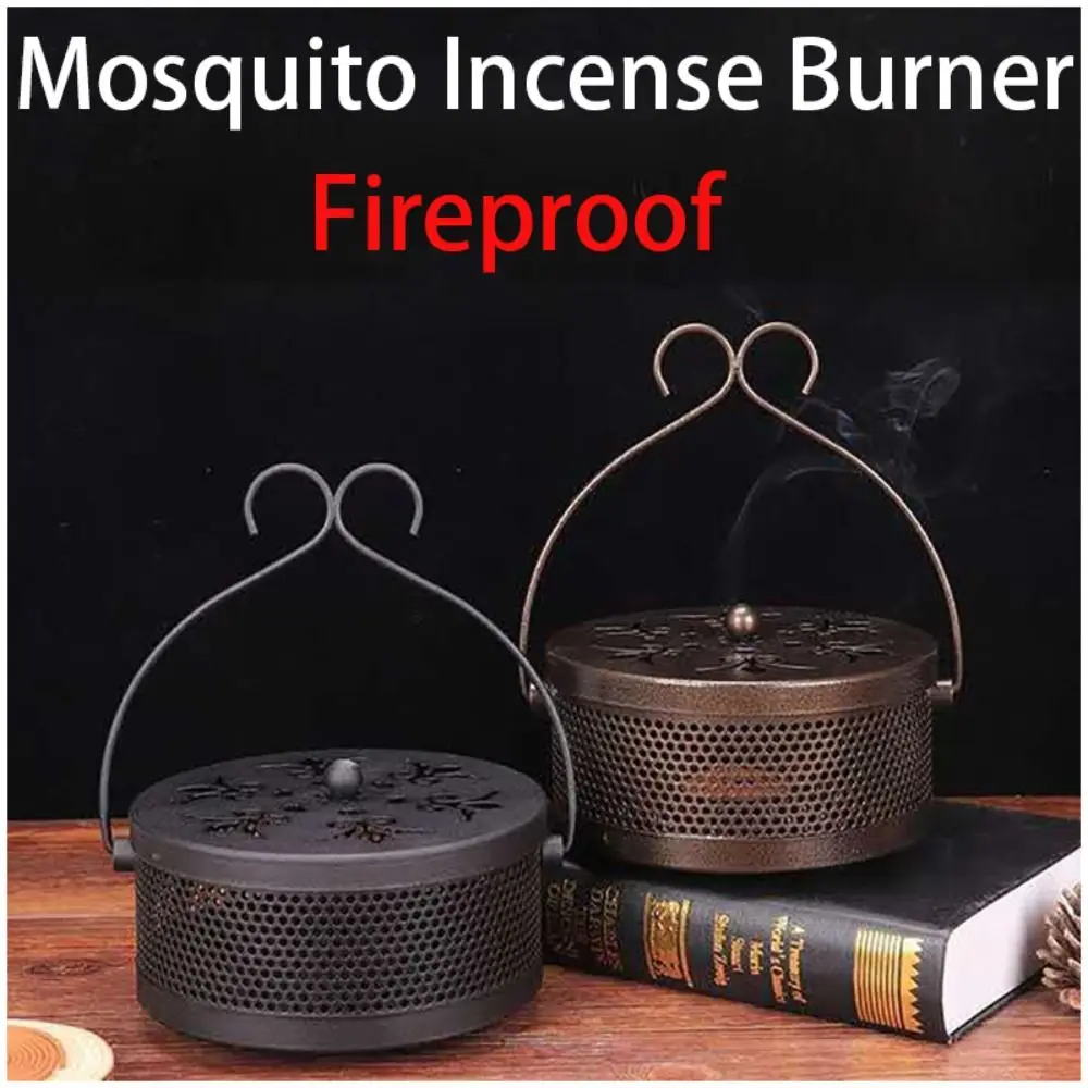 

Household With Lid Summer Retro Fireproof Mosquito Coils Box Mosquito Coil Holder Incense Stove Sandalwood Burner