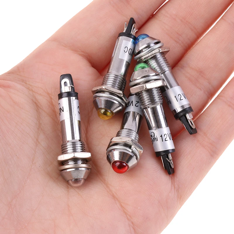 

Indicator Light 8mm No Wire Indication Waterproof 12/220V Metal Signal Light Indicator Lamp Power LED Signal lamp