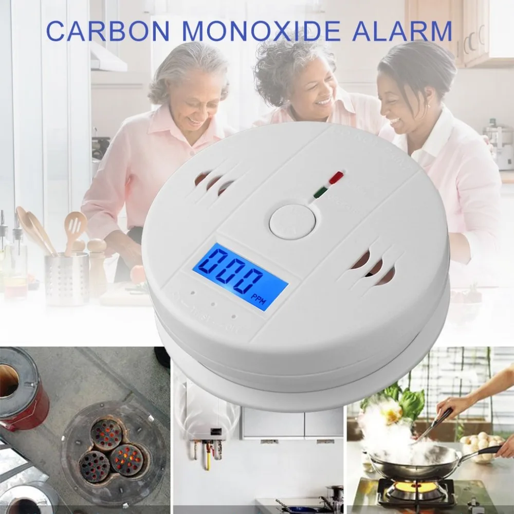 Sensitive Home CO2 Sensor Detector Wireless CO Carbon Monoxide Poisoning Smoke Gas Sensor Warning Alarm Detector LCD Indicator enlarge