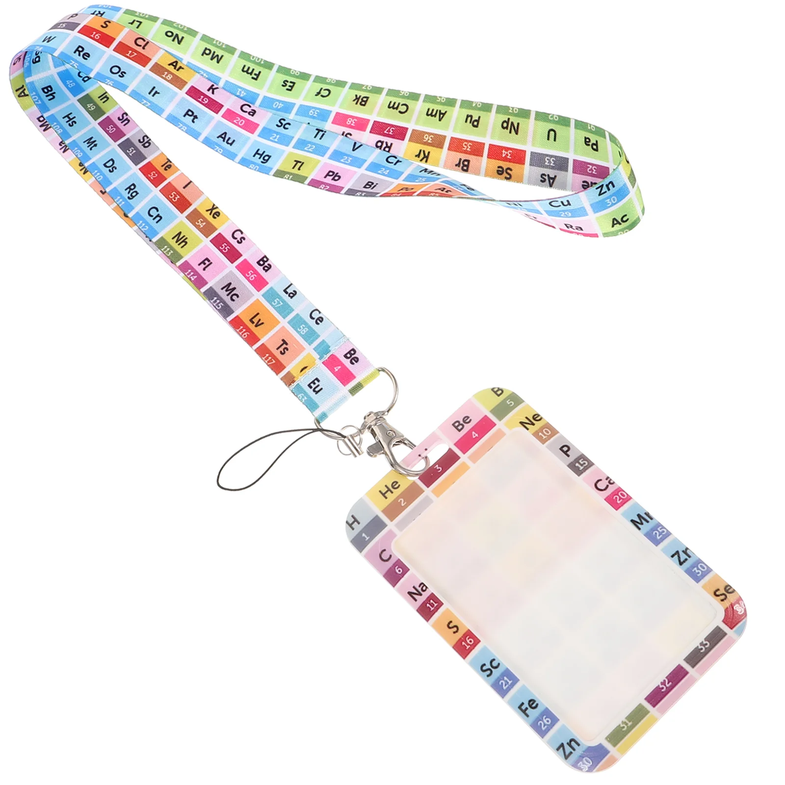 

Chemical Element Pattern Card Sleeve Teacher Badge Holder Lanyard Name Tag School Id Cover Key Chain
