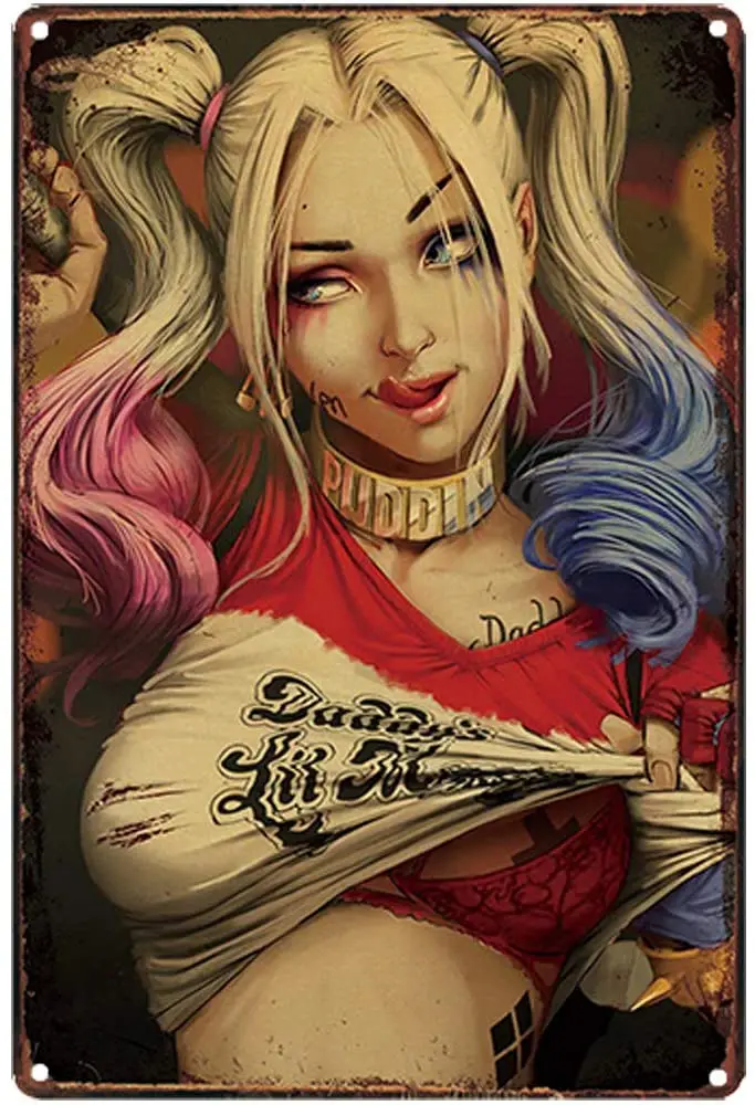 

Original Retro Design Comic Girl Tin Metal Signs Wall Art | Thick Tinplate Print Poster Wall Decoration Wall Decor
