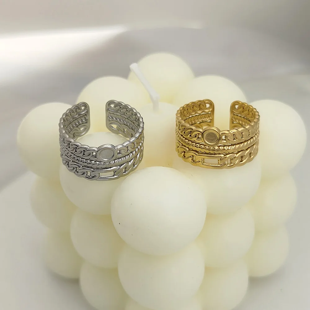 

Vintage Three Layered Women's Open Rings Adjustable Weith Irregular Finger Rings Gold For Women Men Party Jewelry Gift