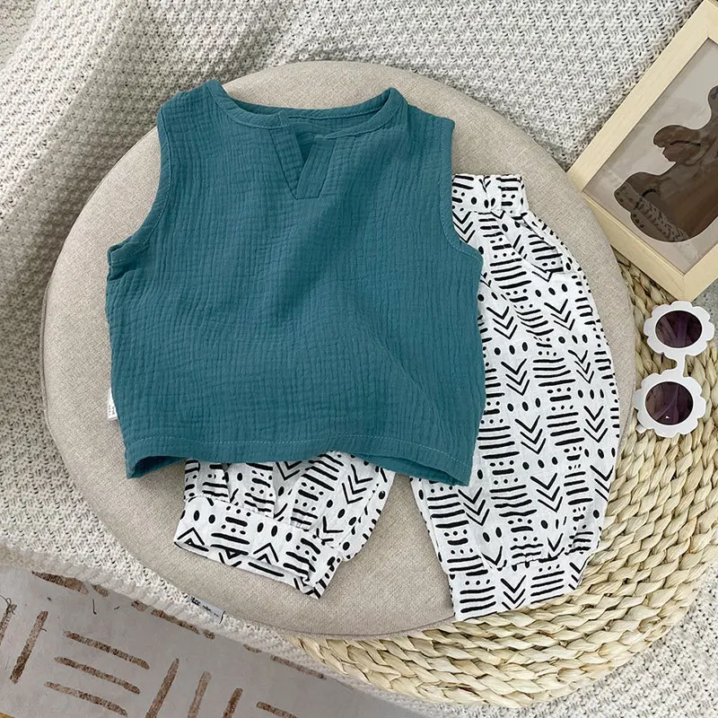 Детский спортивный костюм из 2 предметов Повседневная Мягкая футболка без