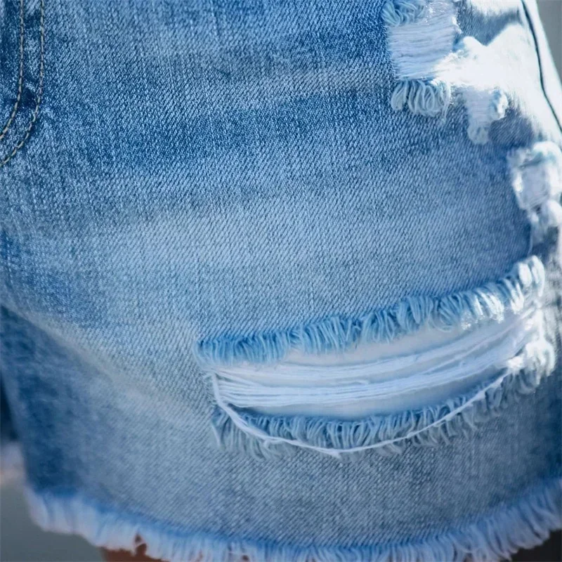 Женские джинсовые шорты с высокой талией и двойными пуговицами женские модные