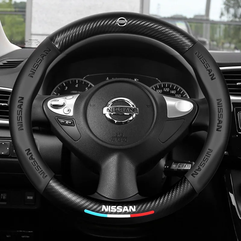 Universal 38CM Ice Silk Steering Wheel Cover For Nissan Qashqai J10 J11 Juke X-trail T32 Note Almera Teana Auto Accessories