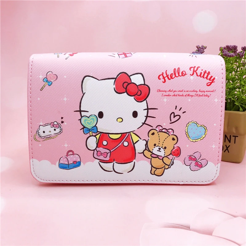 

Сумка на одно плечо Hello Kittys из искусственной кожи Kawaii Sanrio My Melody Kuromi для студентов и детей для хранения в реальном стиле