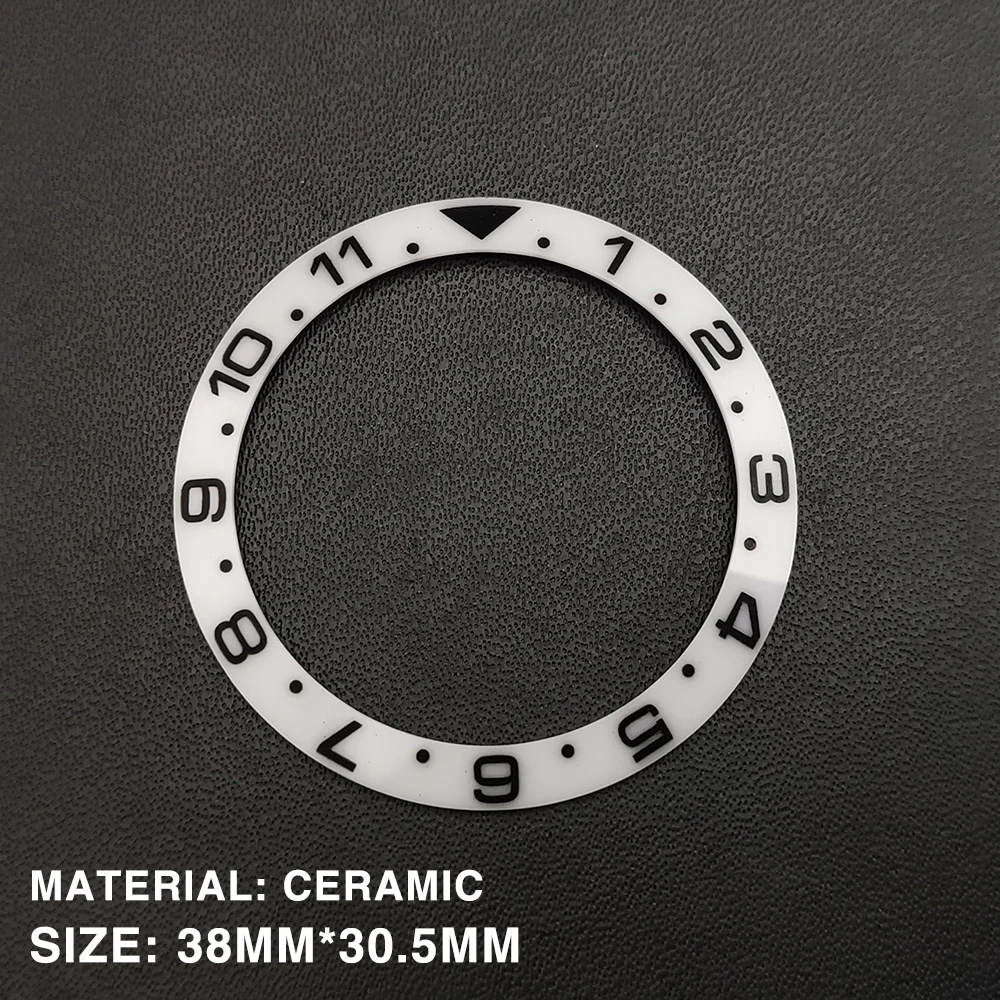 Модификация часов 38 мм Безель Высокое Качество Молочно-белый керамический GMT 12/24