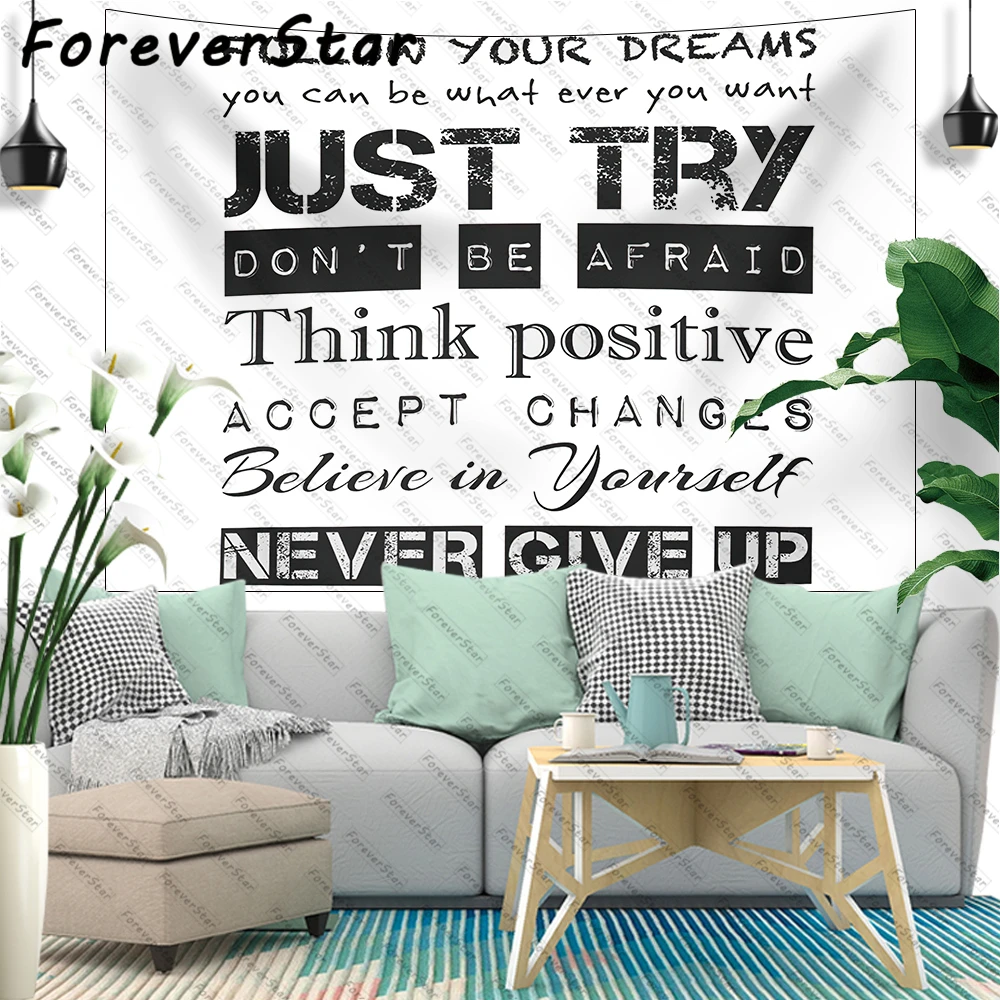 

ForeverStar Funny Follow Your Dreams Just Try Never Give Up Wall Hanging Bedroom Wall Hanging Tapestries Home Decor Gift