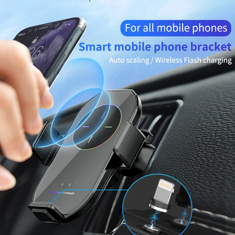 

Magnetic Wireless Car Charger Phone Holder for iPhone 13 12 Pro Max Universal Wireless Charging Car Phone Holder Mount