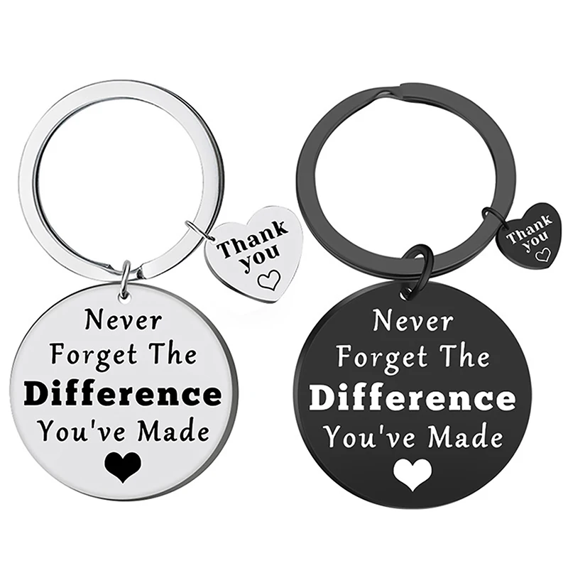 

1Pc Never Forget The Difference You've Made Keychain Creative Inspirational Gift Couples Keyring For Lover Metal Key Chains