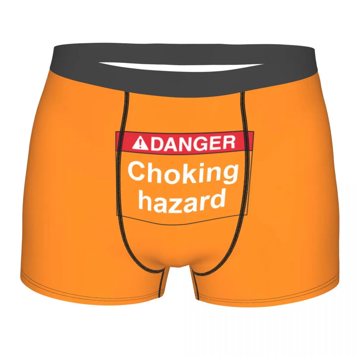 

Danger Warning White Danger Choking Hazard Underpants Breathbale Panties Male Underwear Comfortable Shorts Boxer Briefs