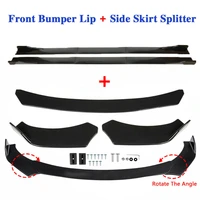 for dodge 3 pcs car front bumper lip body kit chin spoiler 6pcs side skirts splitter extension universal car styling spoiler