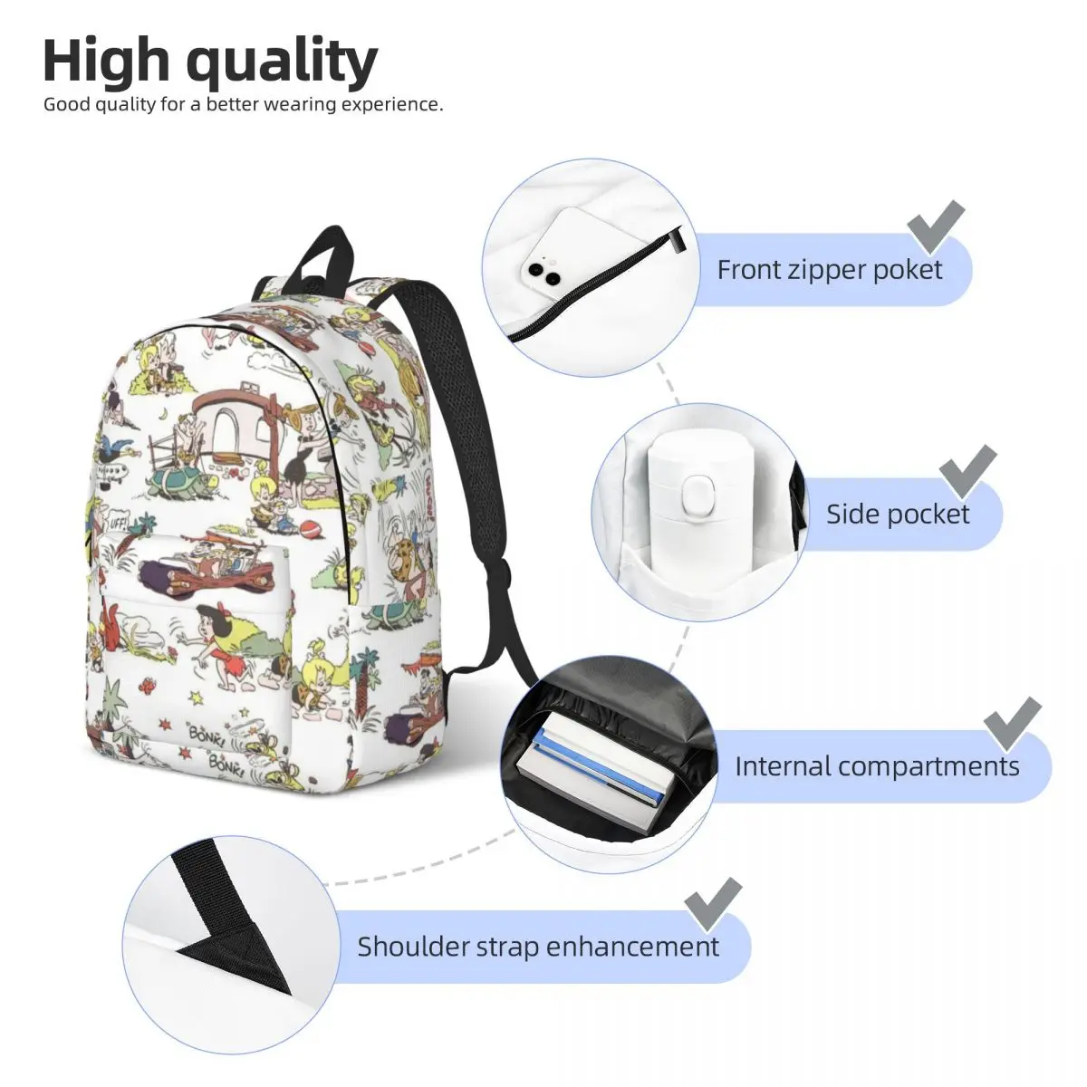 Рюкзак мужской/женский холщовый с карманом для ноутбука и компьютера