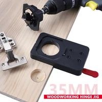 woodworking 35mm concealed hinge jig cabinet door hinge hole drilling guide opener locator with forstner bit for diy woodworking