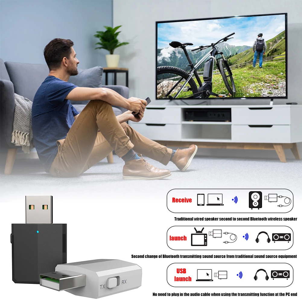 

Bluetooth-совместимый с USB аудиоприемник 5,0, широкий диапазон применения, простота, беспроводный адаптер 3,5 мм