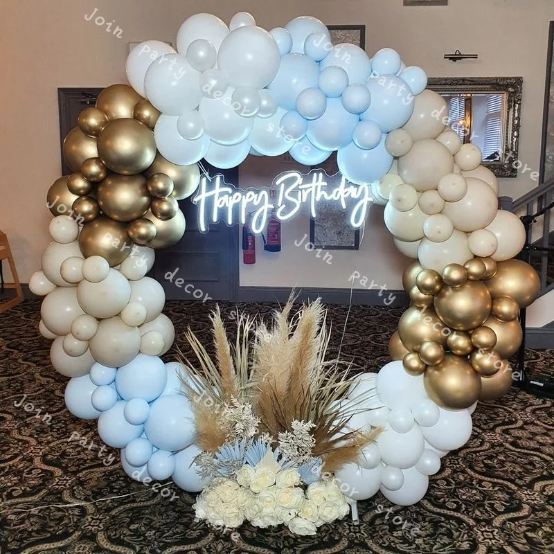 

Beige White Sand Happy Birthday Balloon Arch Garland Kit 200pcs Decoration Girl/Boy Gold Globos Wedding Party Decor Supplies