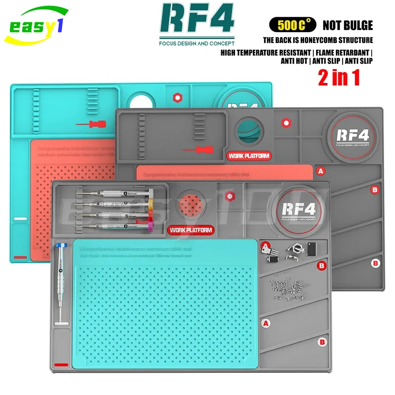 Изолированный Силиконовый Паяльный Коврик RF4 260x380 Мм Платформа BGA Для Ремонта