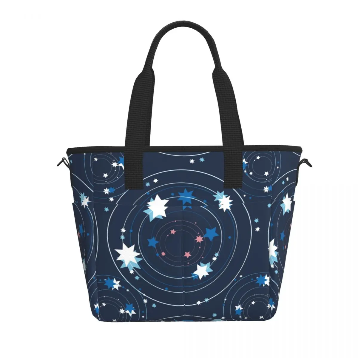 

Large Capacity Lunch Bags Little Stars And Rounds Confetti Printing Food Case Portable Bento Fruits Fresh Storage