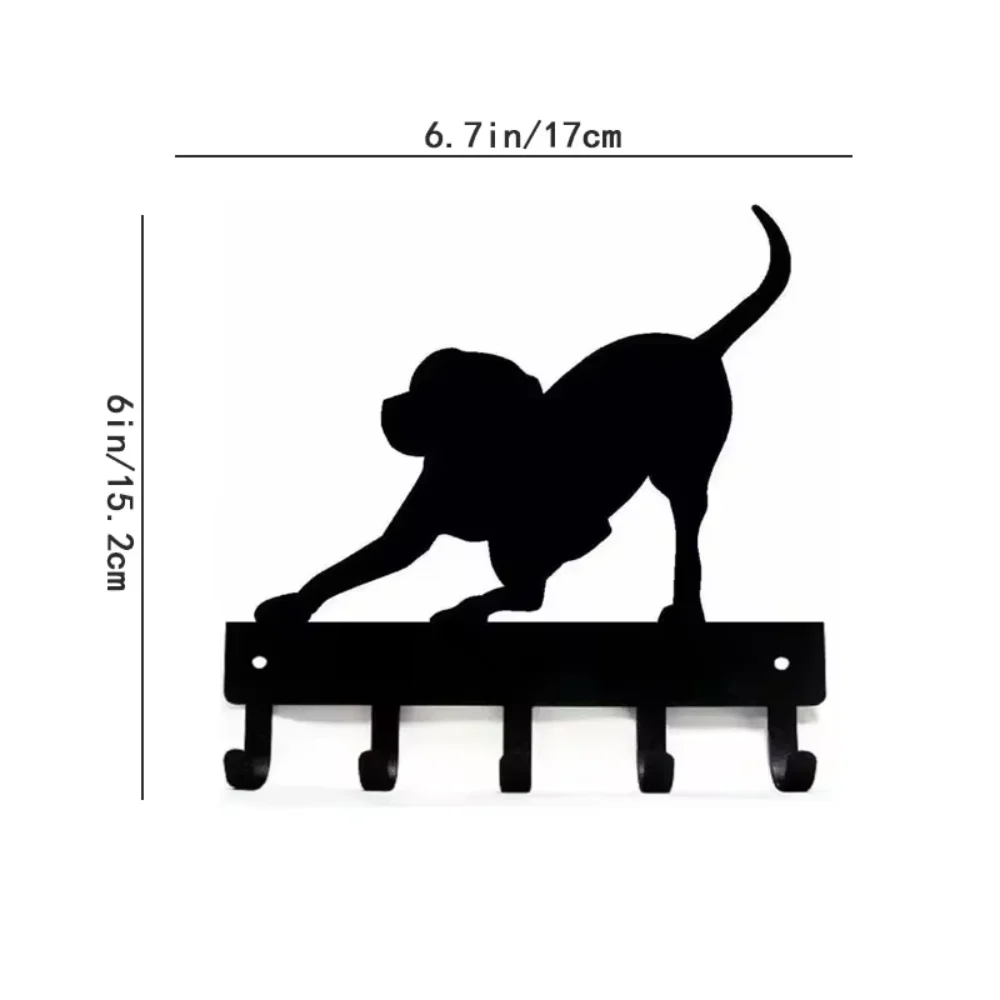 Настенная вешалка для ключей и поводка собак металлическая железная поделка