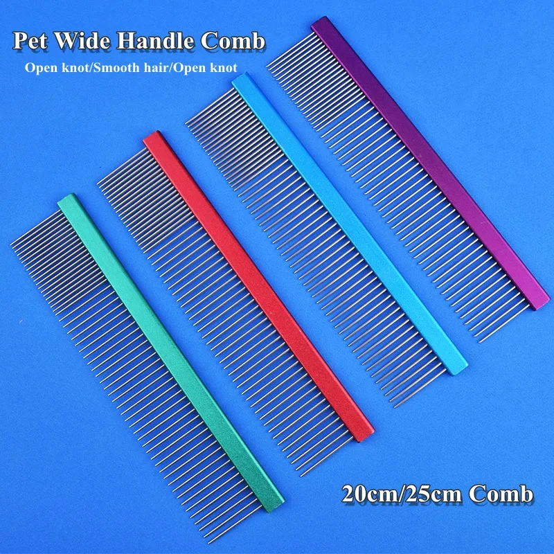 Расческа для кошек из нержавеющей стали с широкой ручкой Профессиональный