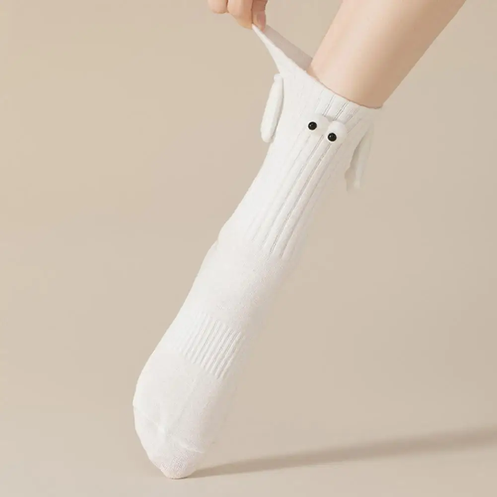 

Magnetic Suction Couple Socks Funny Big Eyes Holding Hands Mid-tube Cute Socks for Women Men Unique Gift Idea