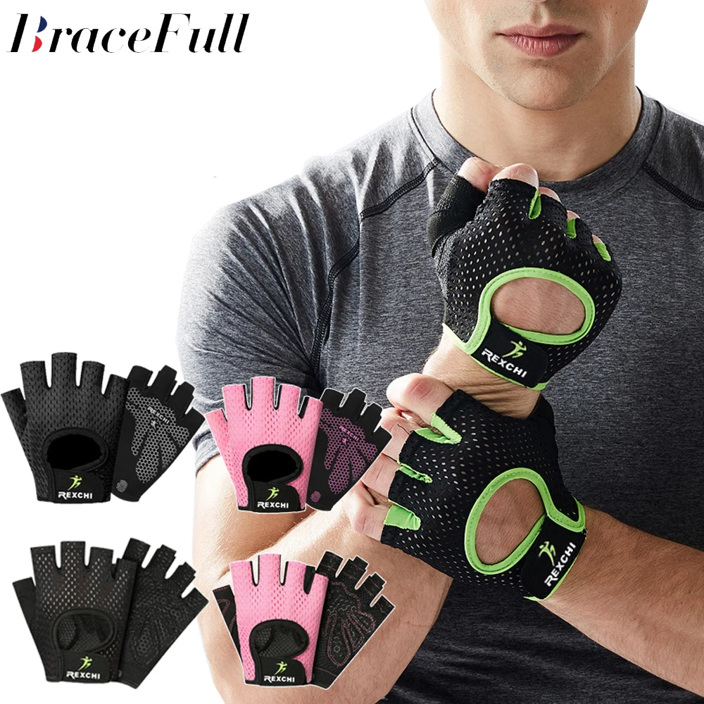 

1Pair Breathable Fitness Gloves Silicone Palm Hollow Back Gym Gloves Weightlifting Workout Dumbbell Crossfit Bodybuilding