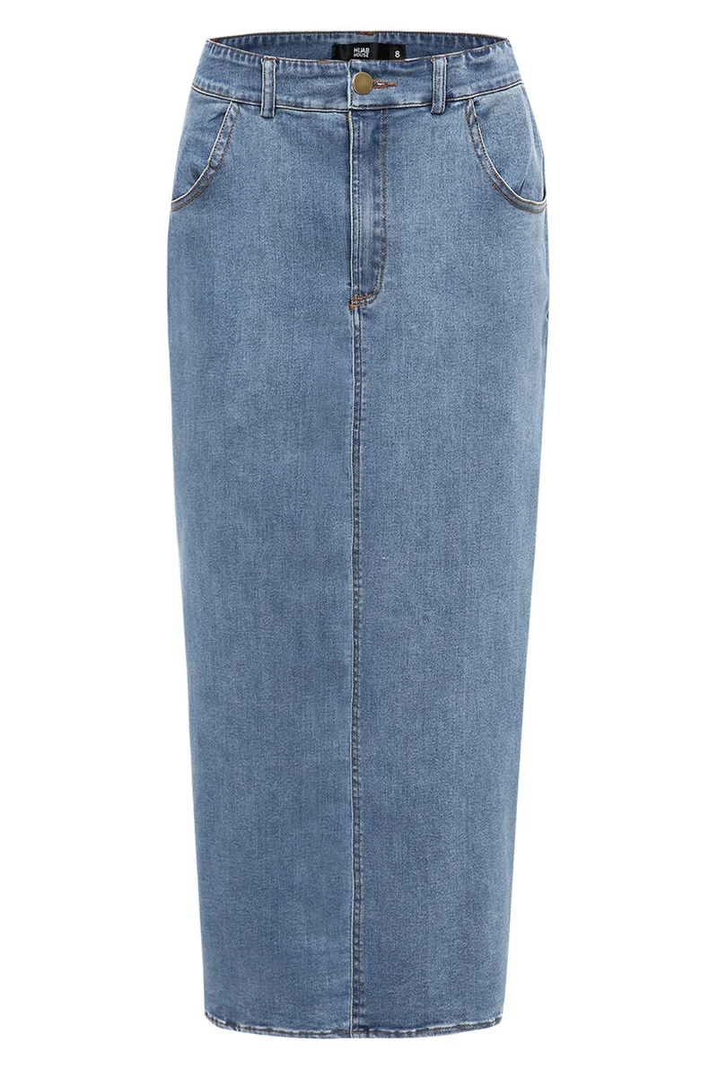 Denim Dubai Long Pencil Skirt Muslim Women's Hijab Turkish Islamic Clothing High Waist Arab Tight Skirt Caftan Marocain Kaftan