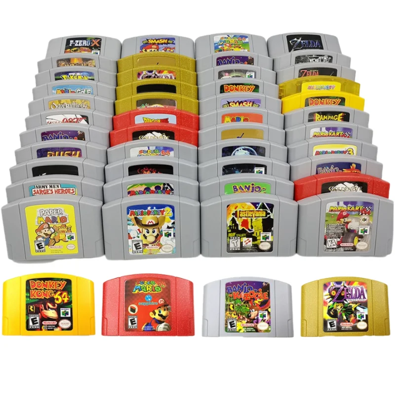 

N64 Cartridge Game Cards Mario Kart Super Smash Bros Legend of Zelda Series 64 Bit Video Game Console Card USA EUR Version