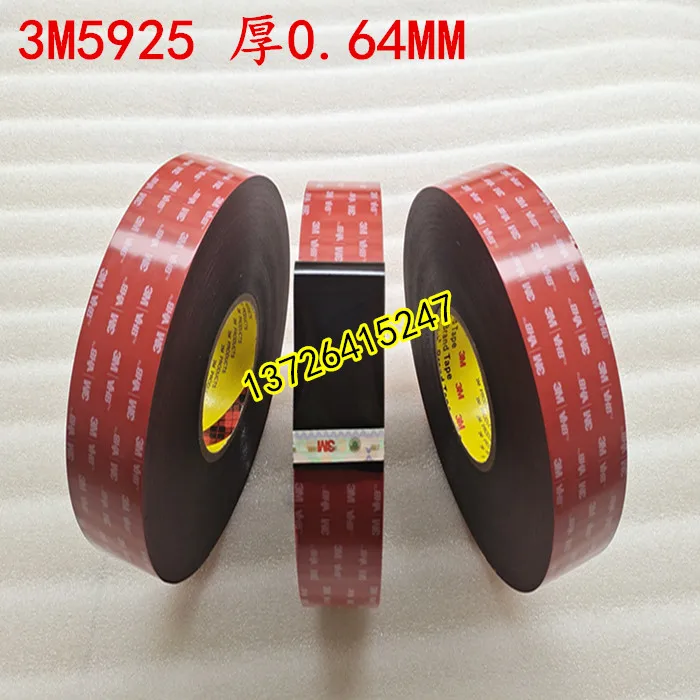 

Оригинальная акриловая черная прочная Двусторонняя лента 3M5925VHB, специальная поролоновая лента для автомобиля, толщина 0,64