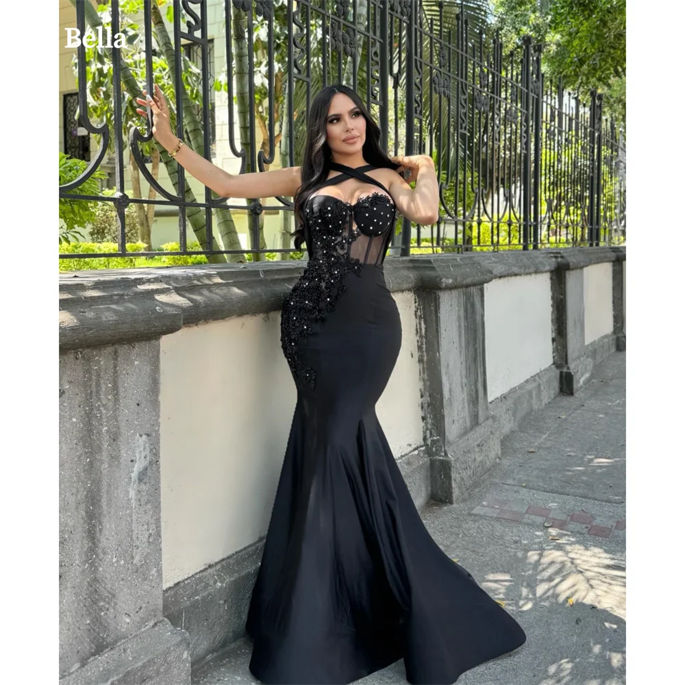 Bella Customized Lmitation Slik без бретелек вечернее платье с V-образным вырезом вечерние