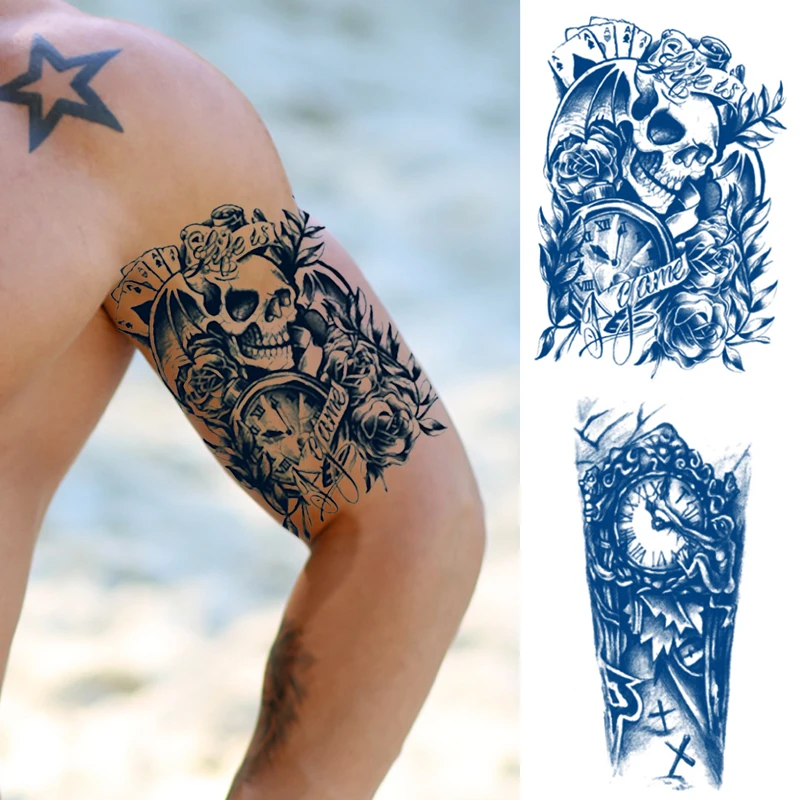 

Fake Tattoo For Men's Boys Hand Body Adult Long Lasting Sexy 2Weeks Semi-temporary Taterproof Sissy Eagle Lion Tattoos Stickers