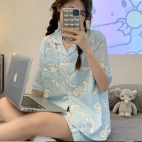 sanrio cinnamoroll pajamas anime my melody kuromi summer leisure thin short sleeve ms loungewear 2 piece set pajamas set