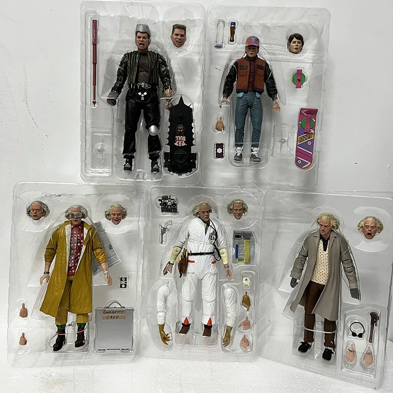 

NECA Back To The Future Figure Doc Brown Hazmat Suit Griff Biff Tannen Marty McFly Action Figurine Model Toy Doll Christmas Gift