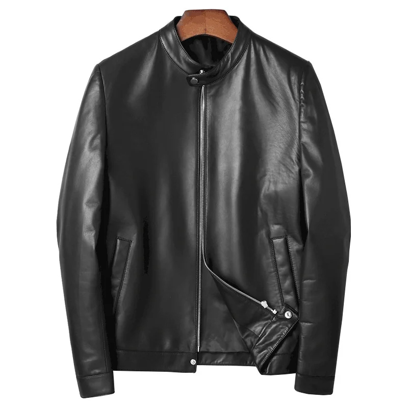 

Jaqueta Mens High Leather quality Korean 2023 Autumn Coat Genuine Black Jackets Outerwear Men Masculina Real Sheepskin
