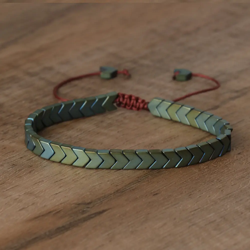 1 Шт. Гематитовый Браслет Стрелка Исцеление Баланс Медитация Заземление