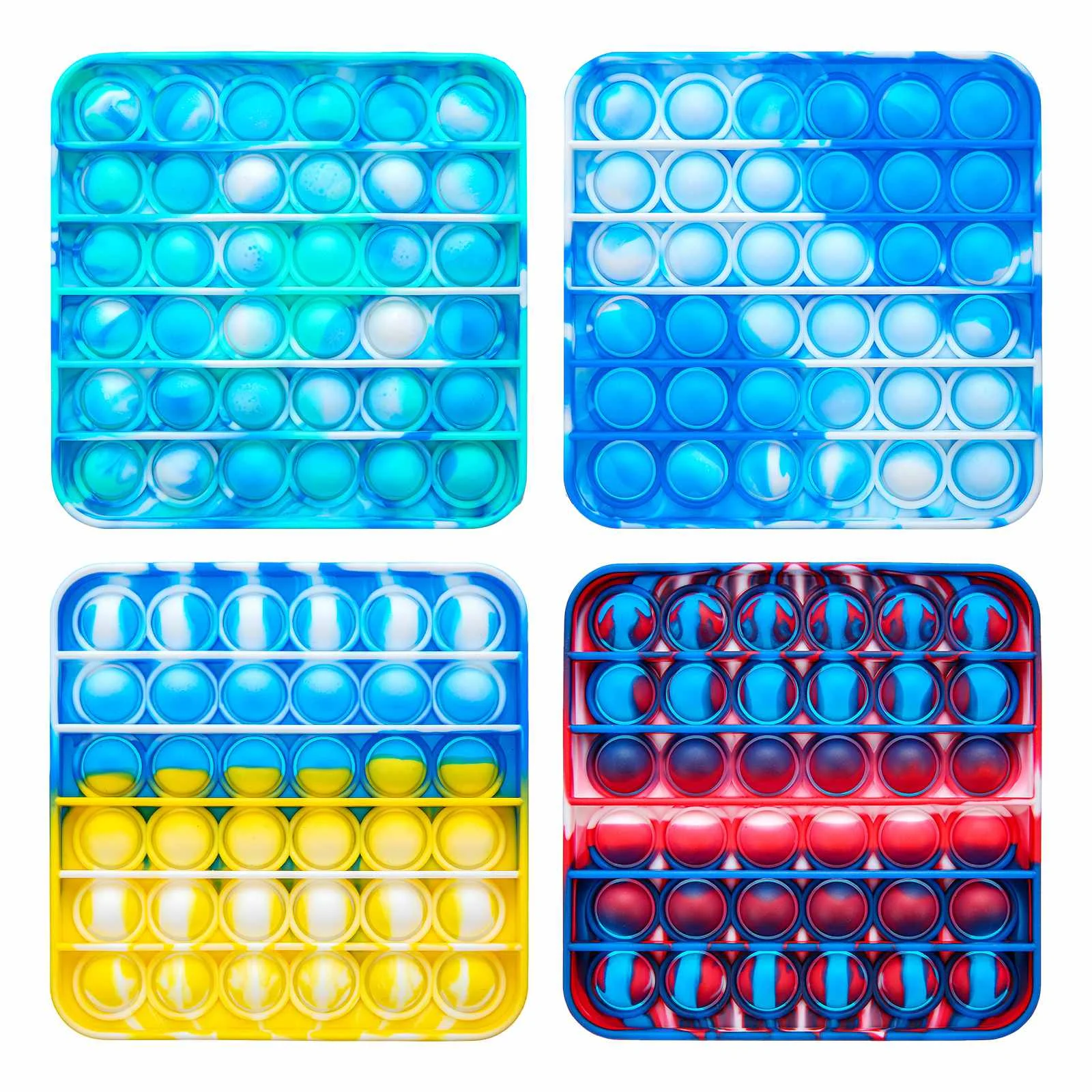 

4Pcs Push Pop Its Bubble Sensory Fidget Toys Popping Bubbles Stress Reliever Silicone Pressure Relieving Toy For Kids Adult