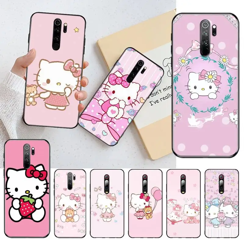 

Sanrio Pinky HelloKitty Phone Case For Redmi 9A K20 K30 K40 Note 11E 11S 11 10 9 Pro Silicone Soft Cover