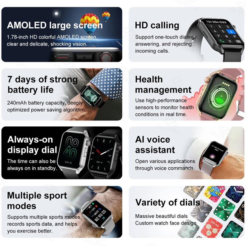 Новинка 2022 мужские Смарт-часы с AMOLED-экраном NFC Bluetooth звонки IP68 водонепроницаемые