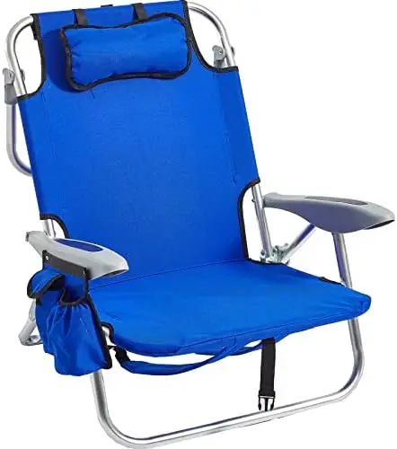 

Beach Chair for Adults, 4 Position Backpack Folding Camping Chairs for Outdoor, Beach Chairs with Backpack Straps,Blue\u2026