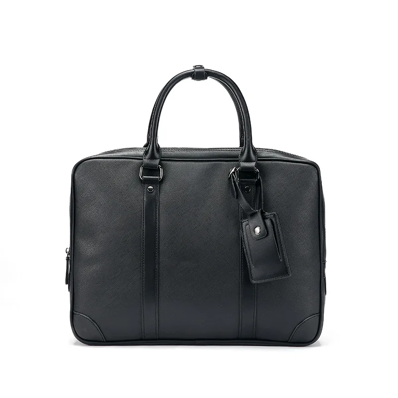 Business Men Leather Briefcase Large Capacity Handbag Casual Computer Laptop Bag Multi-Functional Tote File Bag For Male