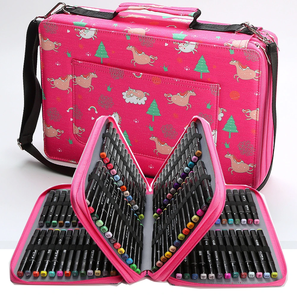 Marker Case 156 Storage Holders, Foldable Extendable Oxford 