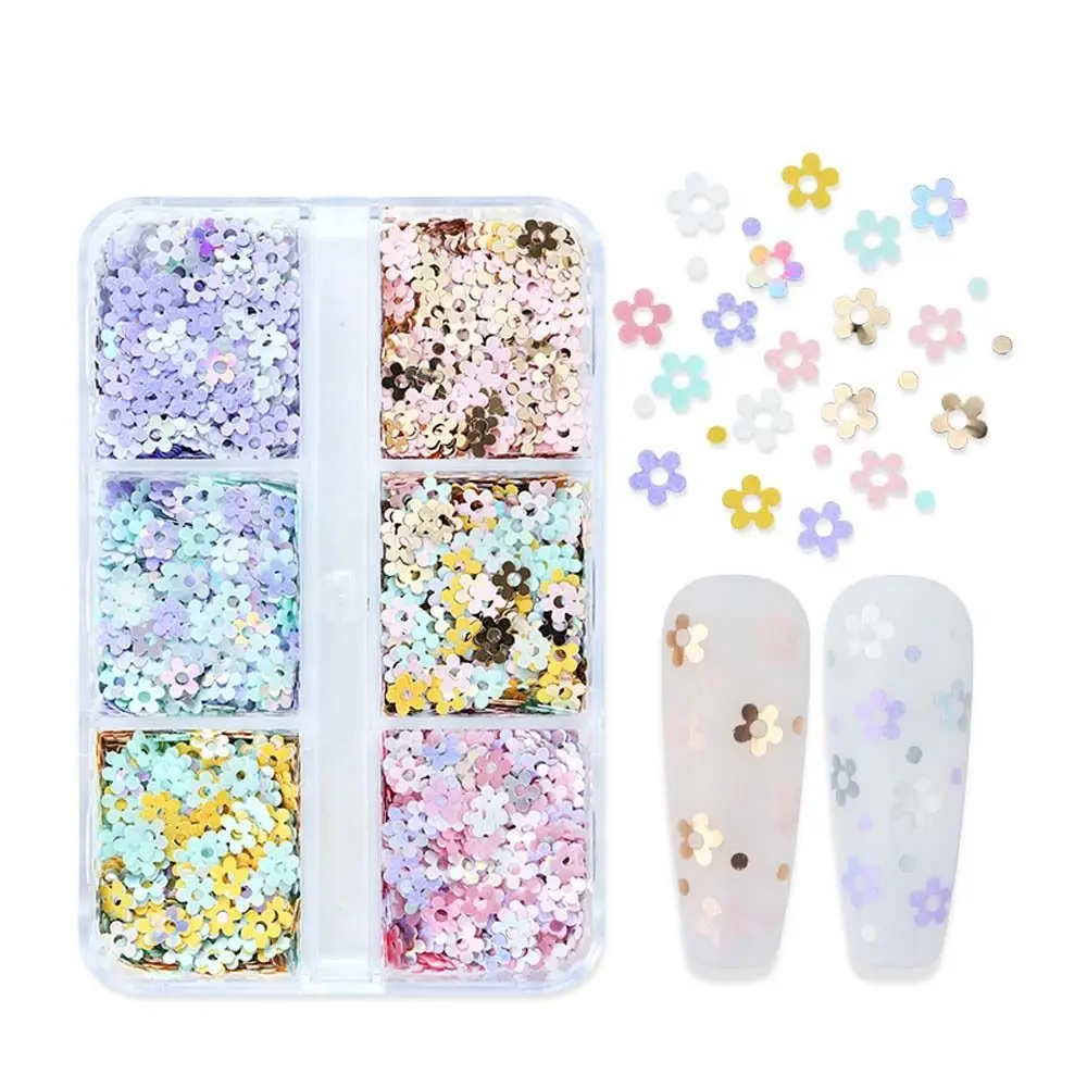 

3D Mixed Colorful Flower Nail Art Sequin Nail Flakes Simulation Plum Blossom Sequin Set DIY Nail Accessories