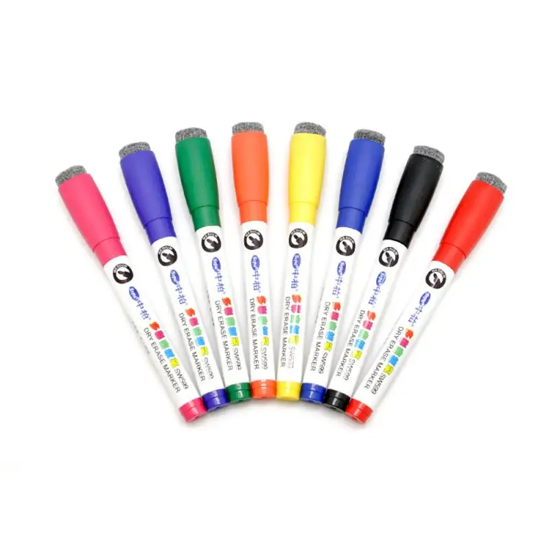 

White Board Whiteboard Marker Chunky Pens Dry Erase Easy Wipe Round Bullet Tip With Magnetic Smooth Writing As Gifts For Child