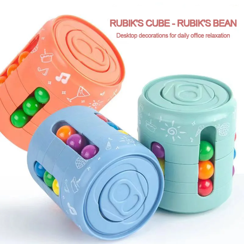 

Can Spinning Rubik's Cube - Rubik's Bean, Decompressed Desktop Decoration Student Thinking Training Children's Toys