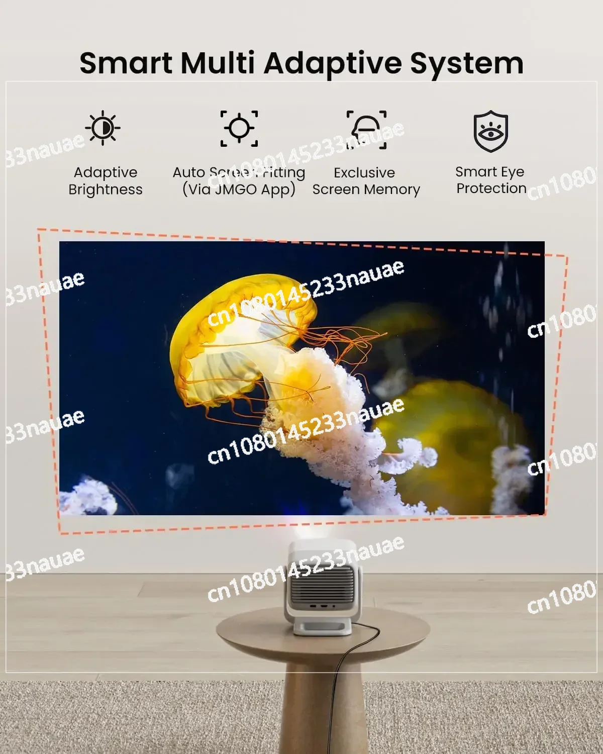 Портативный проектор JMGO N1 1080P FHD поддержка 4K 150 дюйма MALC™Трехцветный лазерный