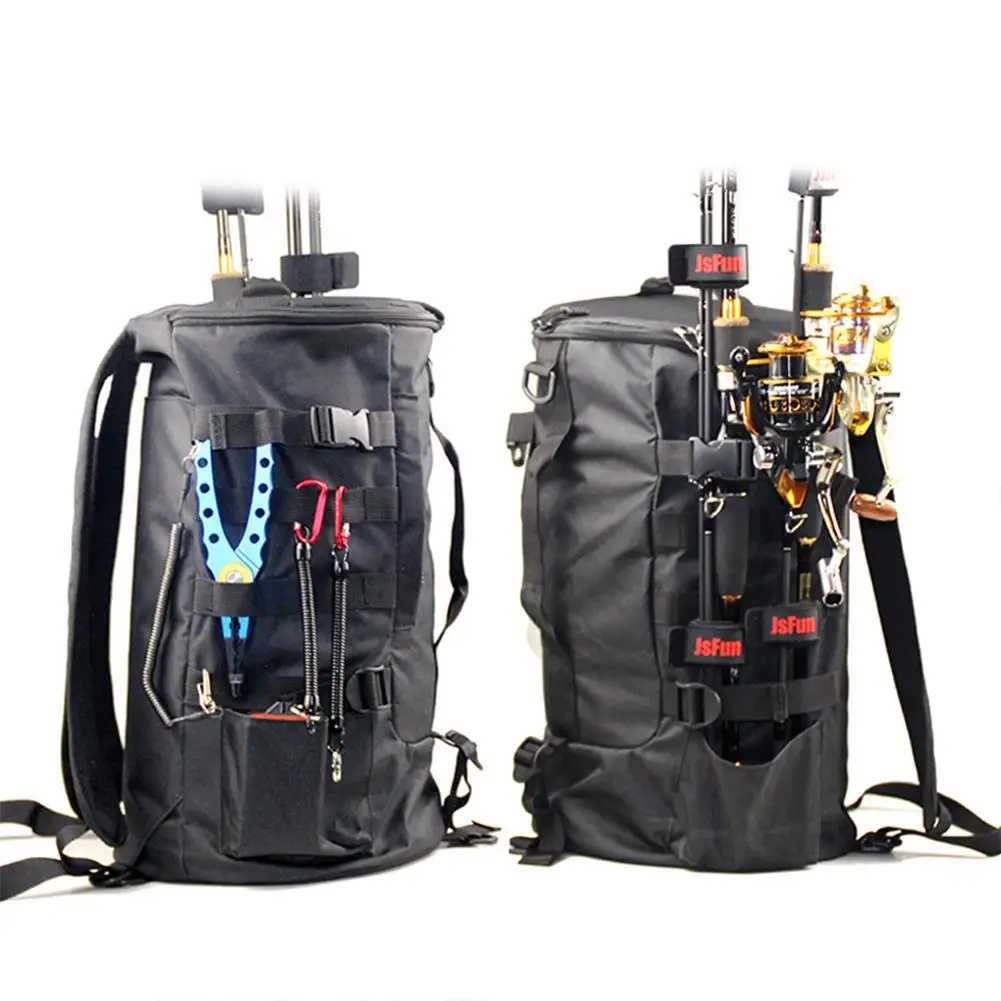 

Waterproof Fishing Rod Bag Nylon Cloth Large Capacity F105 Storage Bag Fishing Tackle Bag Double Shoulder Lure Backpack Reel Bag