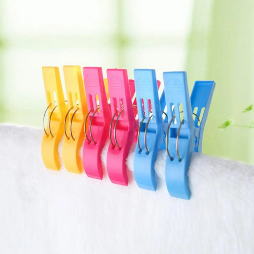 

Plastic 4Pcs Socks Cloth Drying Racks Laundry Organization Clothes Clip Clothes Pins Clothes Pegs Beach Towel Clamp